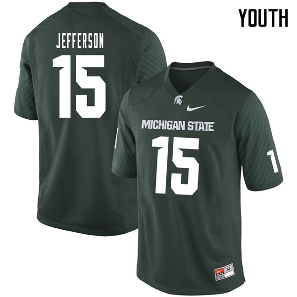 Youth #15 La'Darius Jefferson Michigan State Spartans College Football Jerseys Sale-Green
